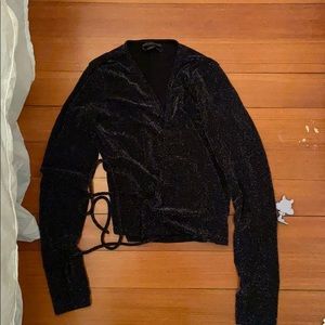 Sparkly Urban Outfitters Wrap Shirt